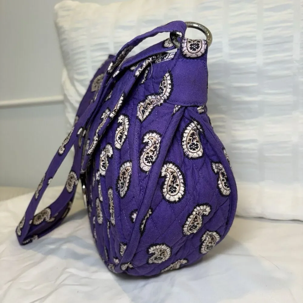 Vera Bradley Saddle Up Crossbody Bag Simply Violet Purple Paisley Shoulder EUC